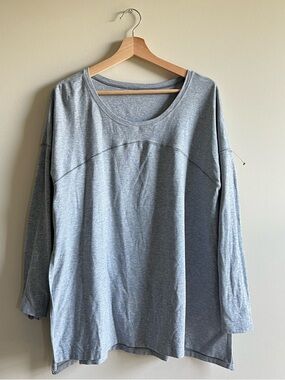 Lululemon Hit unwind long sleeve shirt slit sides grey size 12